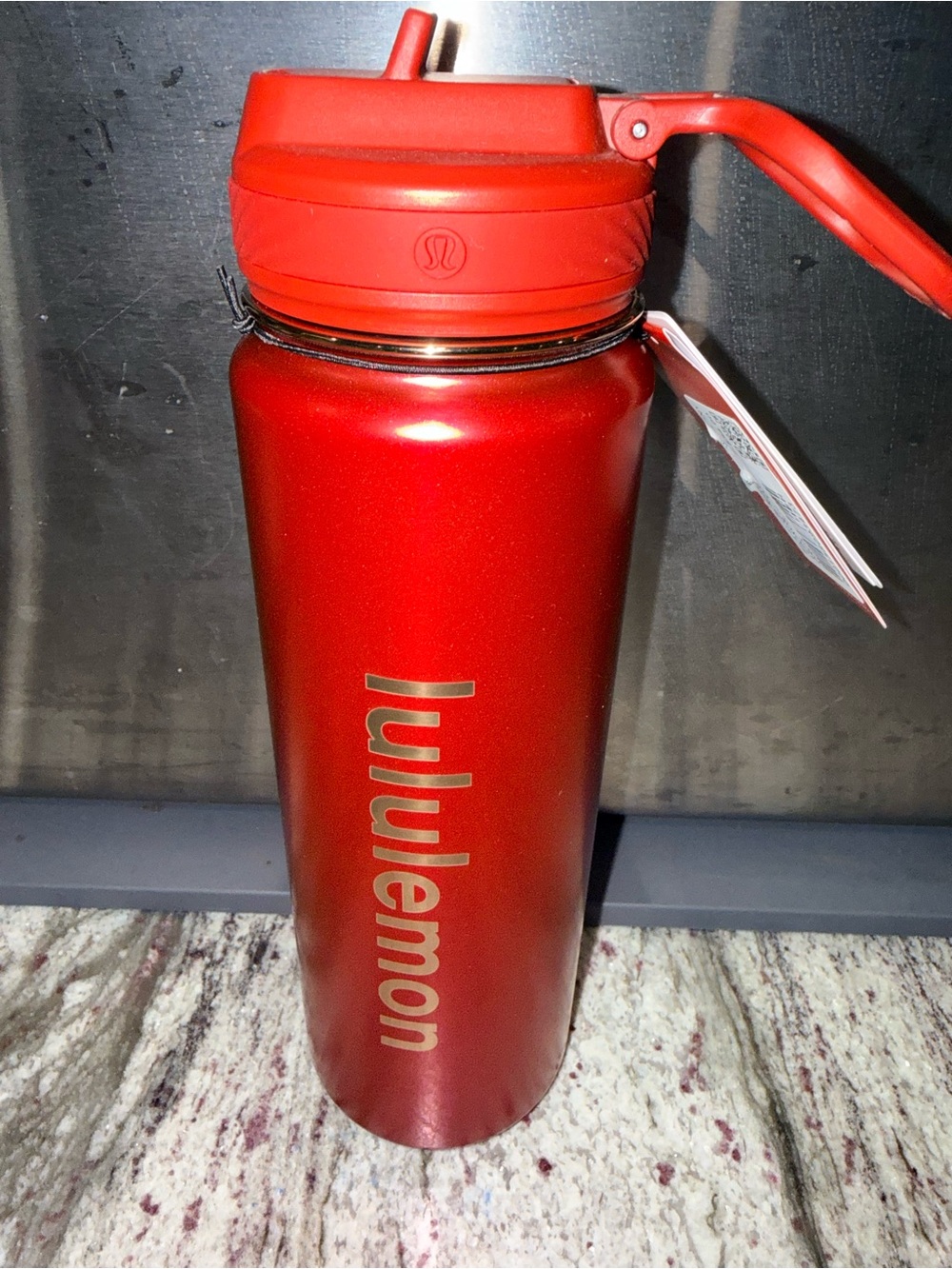 lululemon athletica Red Insulated Water Bottle with Flip Straw Lid